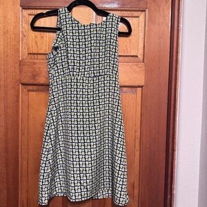 My Michelle Blue and Green Mini Dress Sz 5/6 Small Sunflower Floral Flare